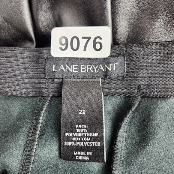 Lane Bryant Skirt Womens 22 Black Faux Leather A Line Plus Size Flare Cocktail - Picture 9 of 10